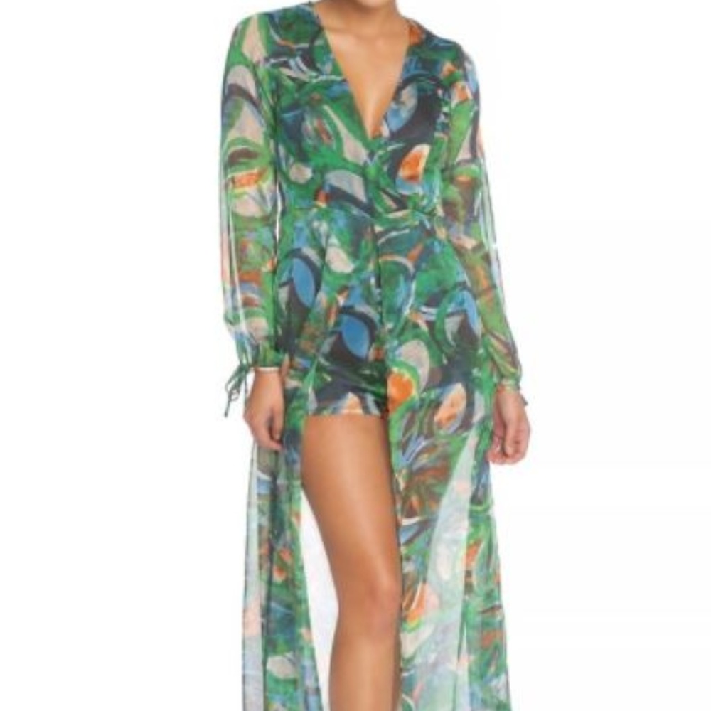 Abstract Print Maxi Romper